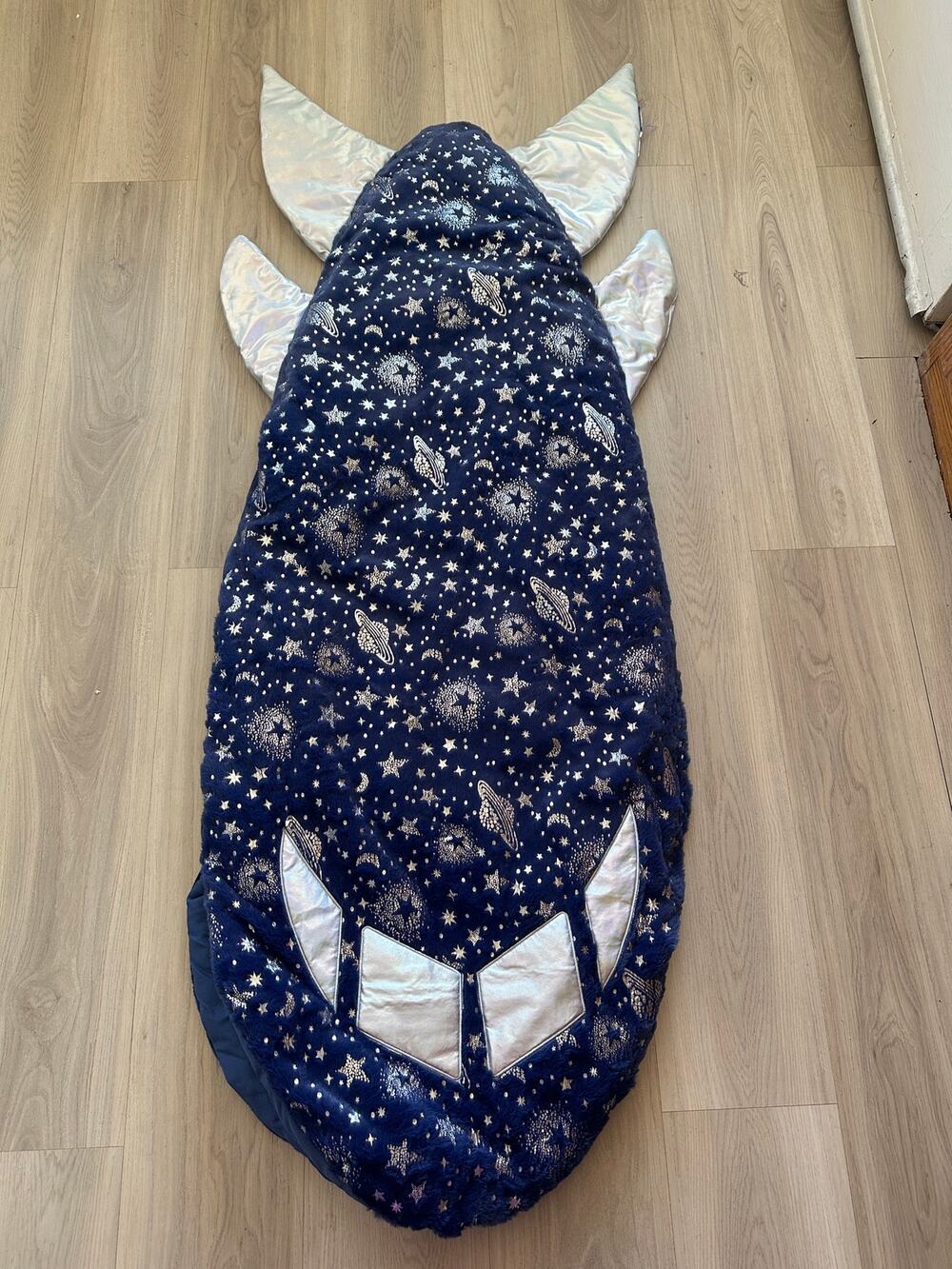 American Kids Snuggle Tails Rocket Sleeping Bag Space Plush Sleep Sack 21x55